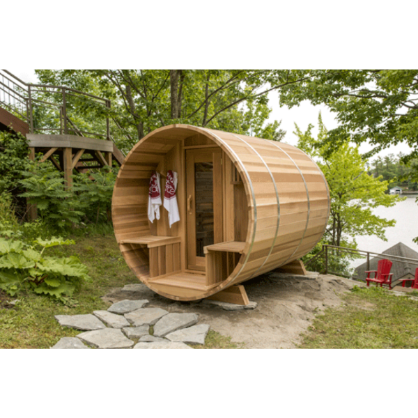 Dundalk LeisureCraft Clear Red Cedar Barrel Sauna