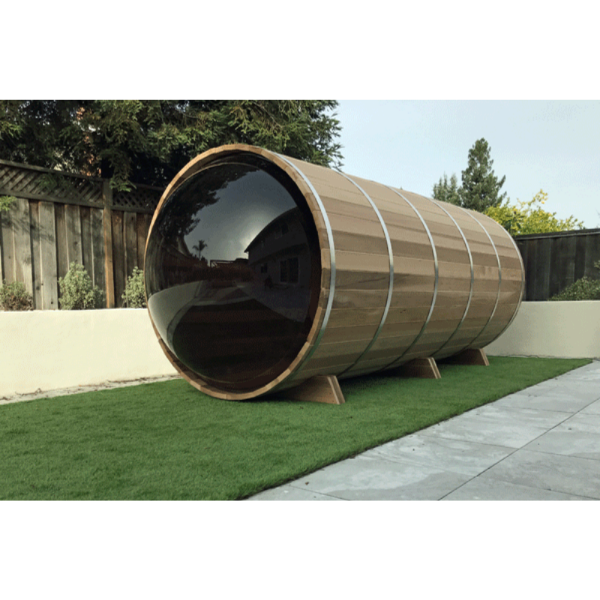 Dundalk LeisureCraft Clear Cedar Panoramic View 6 Person Barrel Sauna