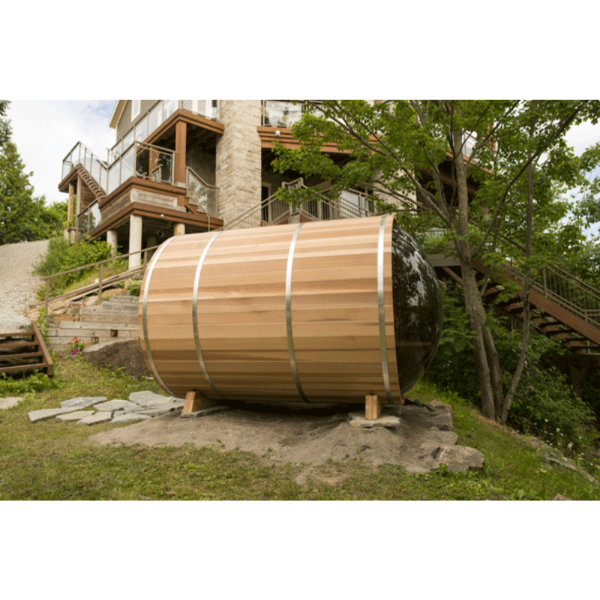 Dundalk LeisureCraft Clear Cedar Panoramic View 6 Person Barrel Sauna