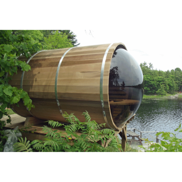 Dundalk LeisureCraft Clear Cedar Panoramic View 6 Person Barrel Sauna