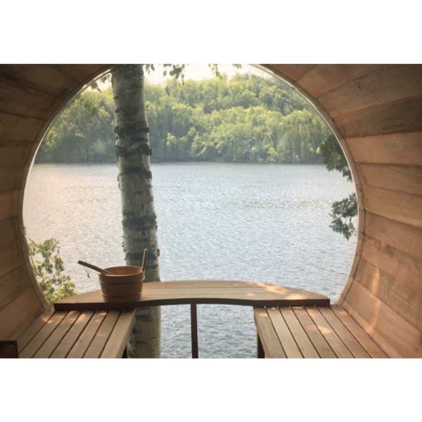 Dundalk LeisureCraft Clear Cedar Panoramic View 6 Person Barrel Sauna