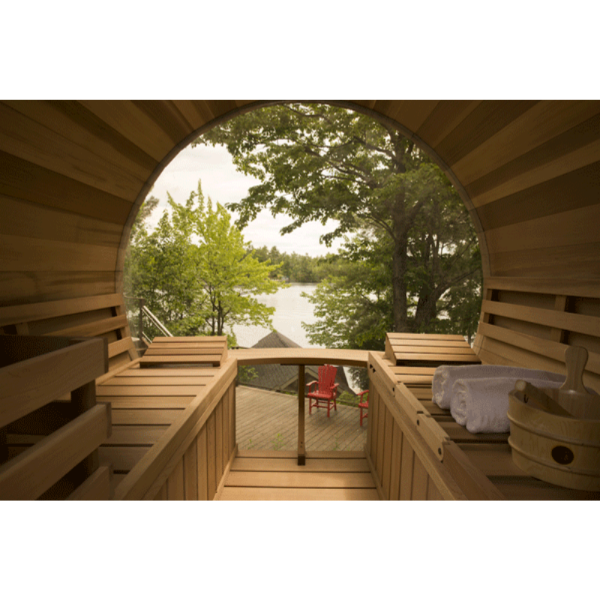 Dundalk LeisureCraft Clear Cedar Panoramic View 6 Person Barrel Sauna