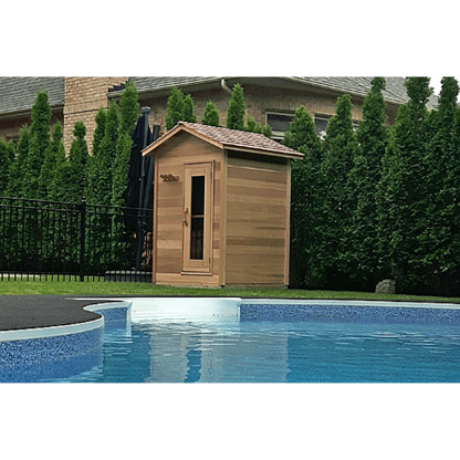 Dundalk LeisureCraft Clear Cedar Electric Heated Outdoor Cabin Sauna