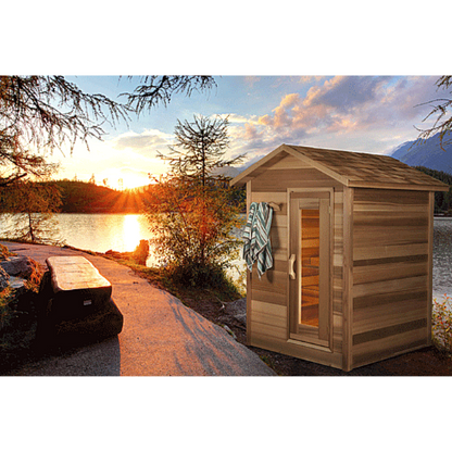 Dundalk LeisureCraft Clear Cedar Electric Heated Outdoor Cabin Sauna