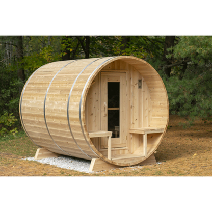 Dundalk LeisureCraft Canadian Timber Serenity 3-4 Person Barrel Sauna CTC2245W