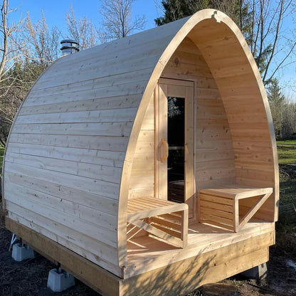 True North Canadian Made 4-8 Person Outdoor Traditional Tiny Pod Sauna