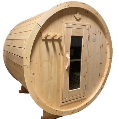 True North Canadian Made 2-4 Person 6' Long Outdoor Traditional Barrel Sauna