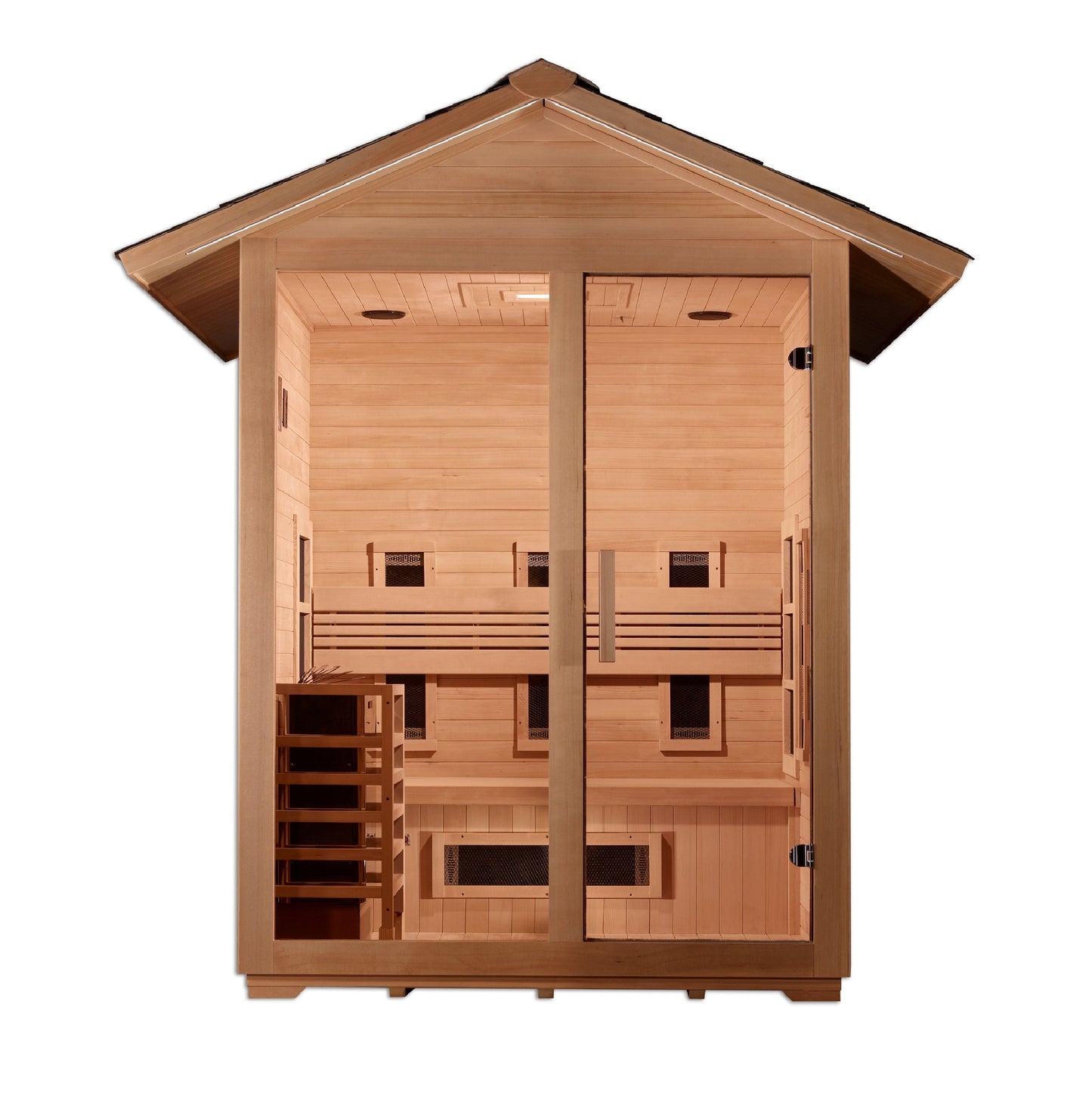 Golden Designs Carinthia 3 Person Hybrid Outdoor Sauna - Canadian Hemlock