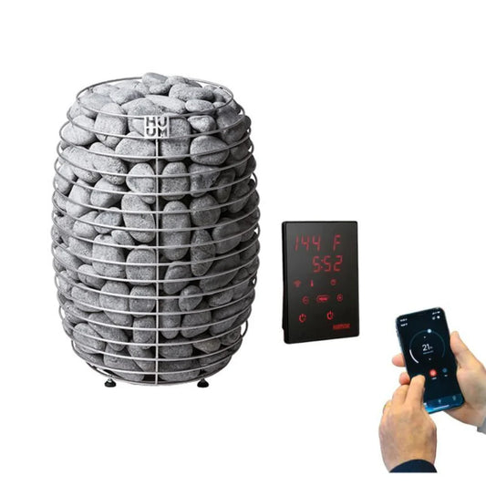 HUUM Hive Mini 9kW Heater w/ Rocks & UKU Black WiFi Control Unit