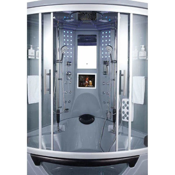 Maya Bath Superior Platinum Gray 2-Person Freestanding Steam Shower