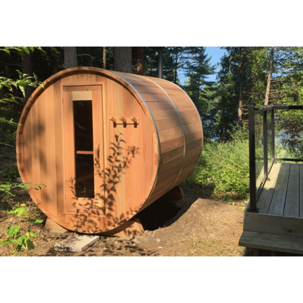 Dundalk LeisureCraft Clear Red Cedar Barrel Sauna