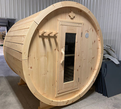 True North Canadian Made 2-4 Person 6' Long Outdoor Traditional Barrel Sauna